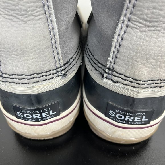 SOREL Joan Of Arctic Insulated Gray Faux Fur Snow Winter Boots Women’s Size US 8 - Picture 3 of 7